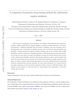 A comparison of generative deep learning methods for multivariate angular simulation