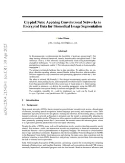CryptoUNets: Applying Convolutional Networks to Encrypted Data for Biomedical Image Segmentation