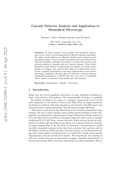 Cascade Detector Analysis and Application to Biomedical Microscopy