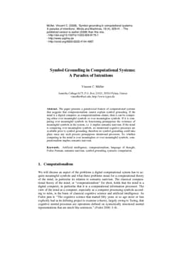 Symbol grounding in computational systems: A paradox of intentions