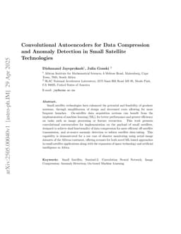 Convolutional Autoencoders for Data Compression and Anomaly Detection in Small Satellite Technologies