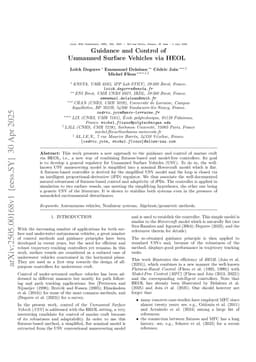 Guidance and Control of Unmanned Surface Vehicles via HEOL