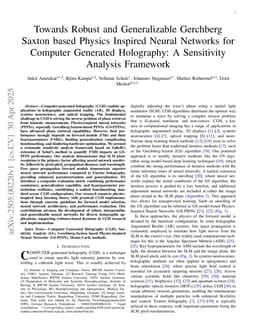 Towards Robust and Generalizable Gerchberg Saxton based Physics Inspired Neural Networks for Computer Generated Holography: A Sensitivity Analysis Framework