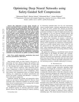Optimizing Deep Neural Networks using Safety-Guided Self Compression
