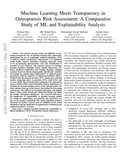 Machine Learning Meets Transparency in Osteoporosis Risk Assessment: A Comparative Study of ML and Explainability Analysis