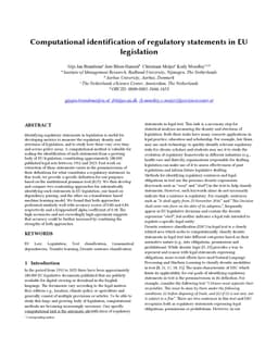 Computational Identification of Regulatory Statements in EU Legislation