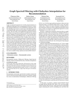 Graph Spectral Filtering with Chebyshev Interpolation for Recommendation