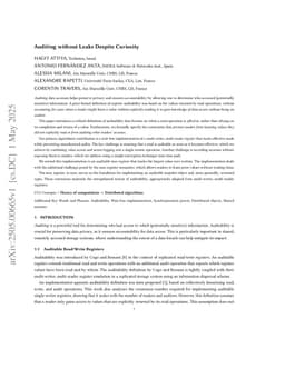 Auditing without Leaks Despite Curiosity