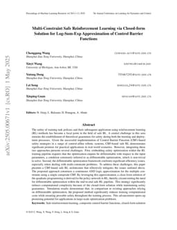 Multi-Constraint Safe Reinforcement Learning via Closed-form Solution for Log-Sum-Exp Approximation of Control Barrier Functions