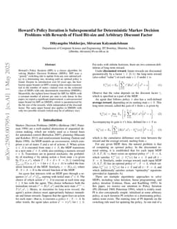 Howard's Policy Iteration is Subexponential for Deterministic Markov Decision Problems with Rewards of Fixed Bit-size and Arbitrary Discount Factor