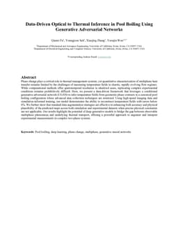 Data-Driven Optical To Thermal Inference in Pool Boiling Using Generative Adversarial Networks