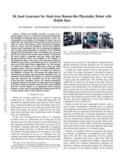 IK Seed Generator for Dual-Arm Human-like Physicality Robot with Mobile Base