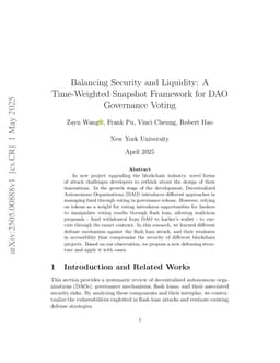 Balancing Security and Liquidity: A Time-Weighted Snapshot Framework for DAO Governance Voting