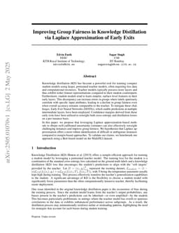 Improving Group Fairness in Knowledge Distillation via Laplace Approximation of Early Exits