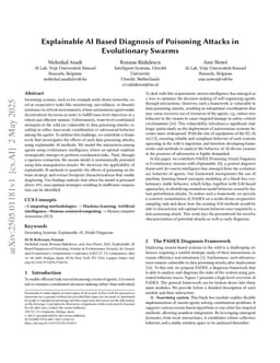 Explainable AI Based Diagnosis of Poisoning Attacks in Evolutionary Swarms