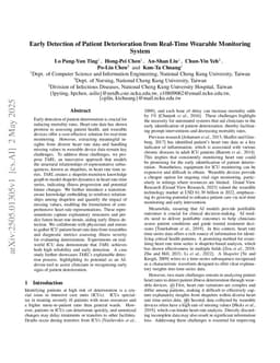 Early Detection of Patient Deterioration from Real-Time Wearable Monitoring System