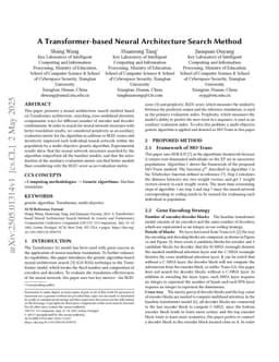 A Transformer-based Neural Architecture Search Method
