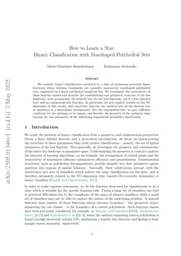How to Learn a Star: Binary Classification with Starshaped Polyhedral Sets