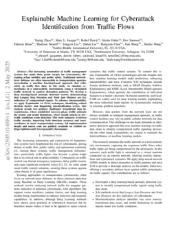 Explainable Machine Learning for Cyberattack Identification from Traffic Flows