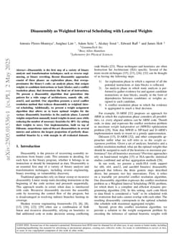 Disassembly as Weighted Interval Scheduling with Learned Weights