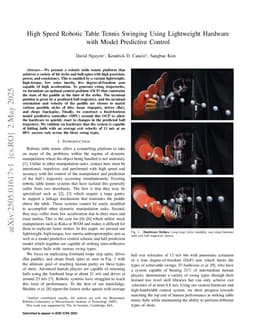 High Speed Robotic Table Tennis Swinging Using Lightweight Hardware with Model Predictive Control