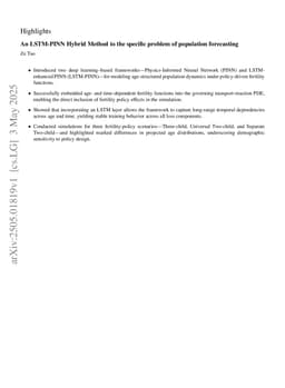 An LSTM-PINN Hybrid Method to the specific problem of population forecasting