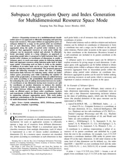Subspace Aggregation Query and Index Generation for Multidimensional Resource Space Model