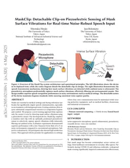 MaskClip: Detachable Clip-on Piezoelectric Sensing of Mask Surface Vibrations for Real-time Noise-Robust Speech Input