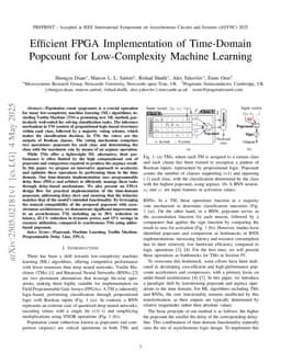 Efficient FPGA Implementation of Time-Domain Popcount for Low-Complexity Machine Learning