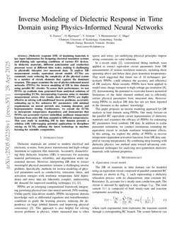 Inverse Modeling of Dielectric Response in Time Domain using Physics-Informed Neural Networks