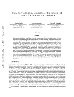 Data-Driven Energy Modeling of Industrial IoT Systems: A Benchmarking Approach