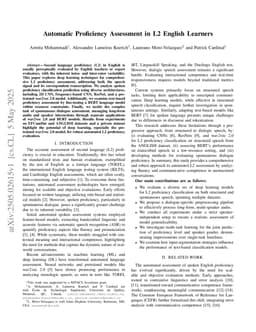 Automatic Proficiency Assessment in L2 English Learners