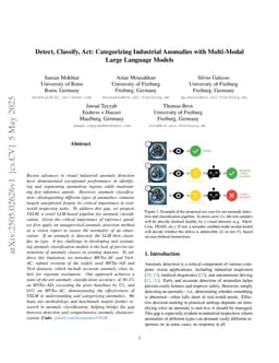 Detect, Classify, Act: Categorizing Industrial Anomalies with Multi-Modal Large Language Models