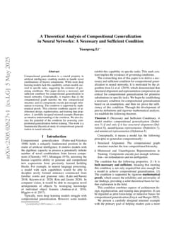 A Theoretical Analysis of Compositional Generalization in Neural Networks: A Necessary and Sufficient Condition