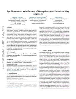 Eye Movements as Indicators of Deception: A Machine Learning Approach