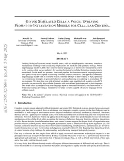 Giving Simulated Cells a Voice: Evolving Prompt-to-Intervention Models for Cellular Control