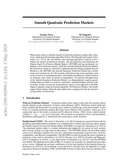 Smooth Quadratic Prediction Markets