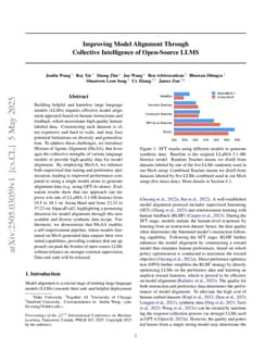Improving Model Alignment Through Collective Intelligence of Open-Source LLMS