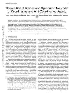 Coevolution of Actions and Opinions in Networks of Coordinating and Anti-Coordinating Agents