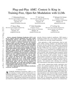 Plug-and-Play AMC: Context Is King in Training-Free, Open-Set Modulation with LLMs