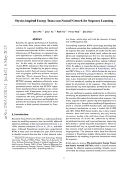 Physics-inspired Energy Transition Neural Network for Sequence Learning