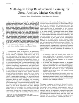 Nonconvex Game and Multi Agent Reinforcement Learning for Zonal Ancillary Markets