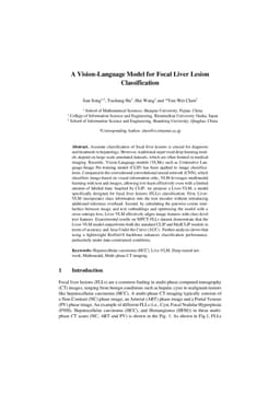 A Vision-Language Model for Focal Liver Lesion Classification