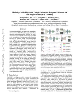 Modality-Guided Dynamic Graph Fusion and Temporal Diffusion for Self-Supervised RGB-T Tracking