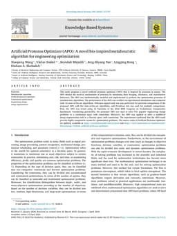 Artificial Protozoa Optimizer (APO): A novel bio-inspired metaheuristic algorithm for engineering optimization