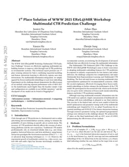 1$^{st}$ Place Solution of WWW 2025 EReL@MIR Workshop Multimodal CTR Prediction Challenge