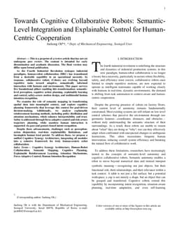 Towards Cognitive Collaborative Robots: Semantic-Level Integration and Explainable Control for Human-Centric Cooperation