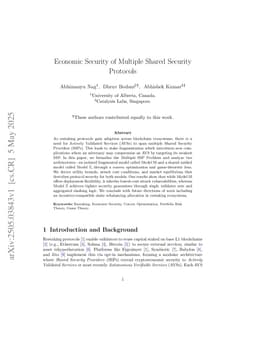 Economic Security of Multiple Shared Security Protocols