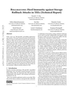 Rollbaccine : Herd Immunity against Storage Rollback Attacks in TEEs [Technical Report]