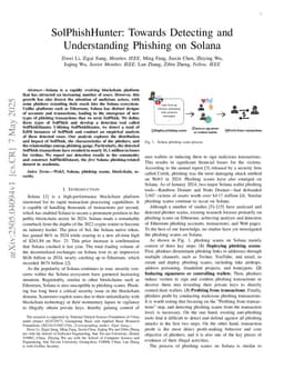 SolPhishHunter: Towards Detecting and Understanding Phishing on Solana